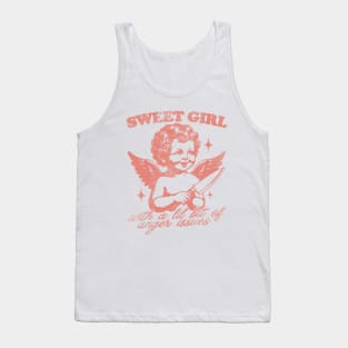 Sweet Girls With Anger Issues T-Shirt, Retro Unisex Adult T Shirt, Vintage Angel Tank Top